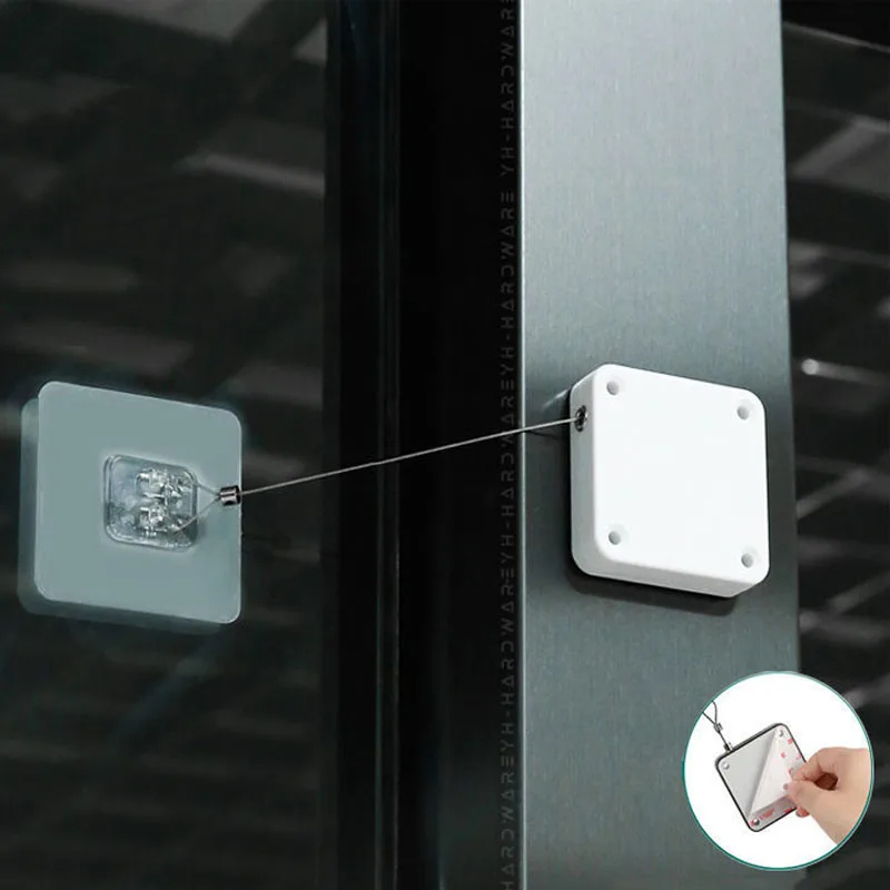 Punch-free Automatic Sensor Door Closer, Adjustable Surface Door Stop, Self Closing, Holder, Home Improvement