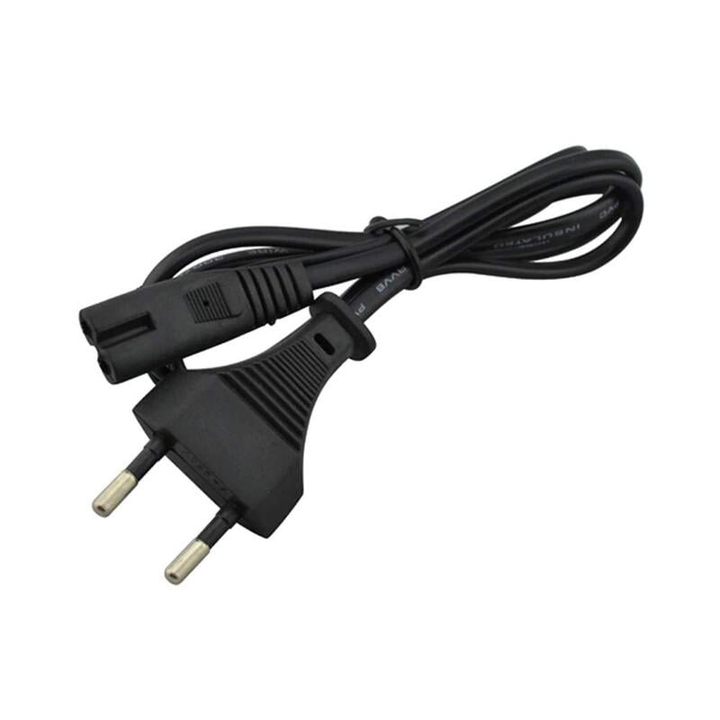 2 Pin AC Power Cable Cord for Laptop/ Adapter/LED TV, Printer ,PC Notebook Computer, Play Station,Tape Recorder, Camera black ( 100% branded ) black 1.2 meter
