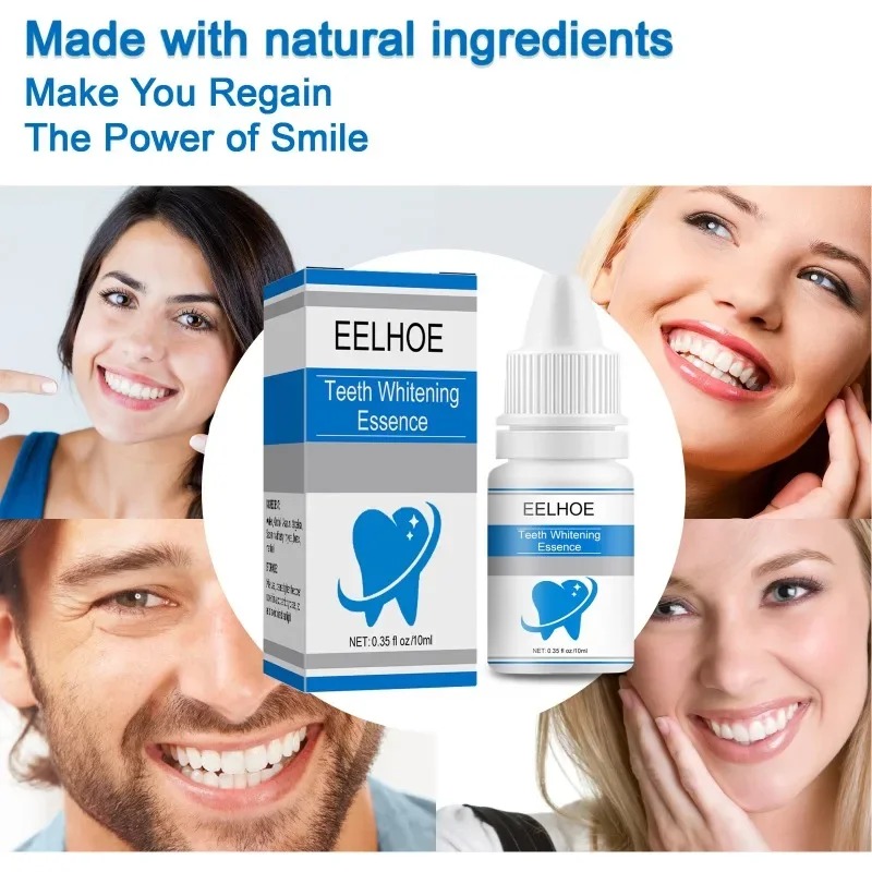 Teeth Cleaning Esence Naturally brighting Liquid | Teeth Whitening Powder Clean Oral Hygiene Whiten Teeth Remove Plaque Stains Fresh Breath Oral Hygiene Dental Tools 10ML