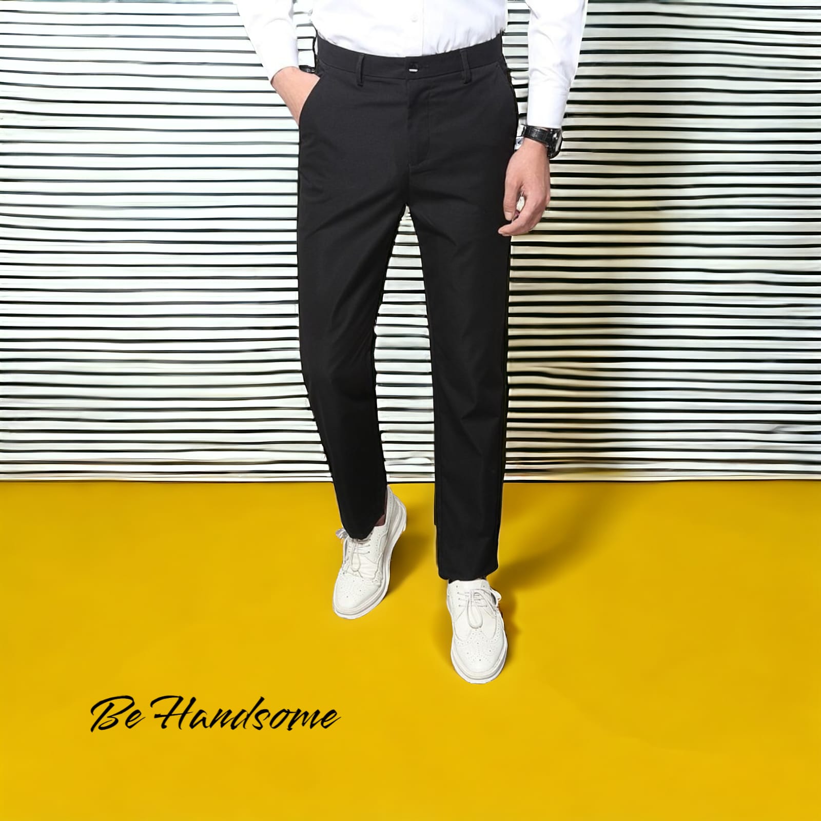 Be Handsome- Black dress pant for men Slim Ft Regular Fit
