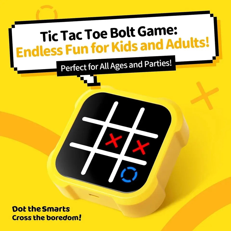 Sensory Tic Tac Toe Puzzle Game for Kids – Interactive Educational Brain Teaser Toy | Electronic Handheld Strategy Game | Learning & Cognitive Development Toy