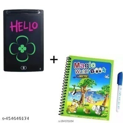 Combo of Digital Writing Pad with Waterbook | Smooth Writing Experience Similar to Paper | Wireless Connectivity for Convenient Usage | User-Friendly and Easy to Operate Children's Magic Water Book | Water Coloring Book for Kids | Reusable Water-Reveal Ac