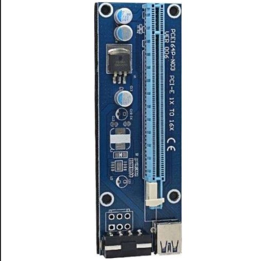 GPU PCIE Riser 1X to 16X PC Graphics Extension Powered Riser Adapter Card for Computer with USB 3.0 Cable & 6 PIN Power Cable for GPU Mining External Image Card Expension pcie slot (G Store) GPU riser for PC computer