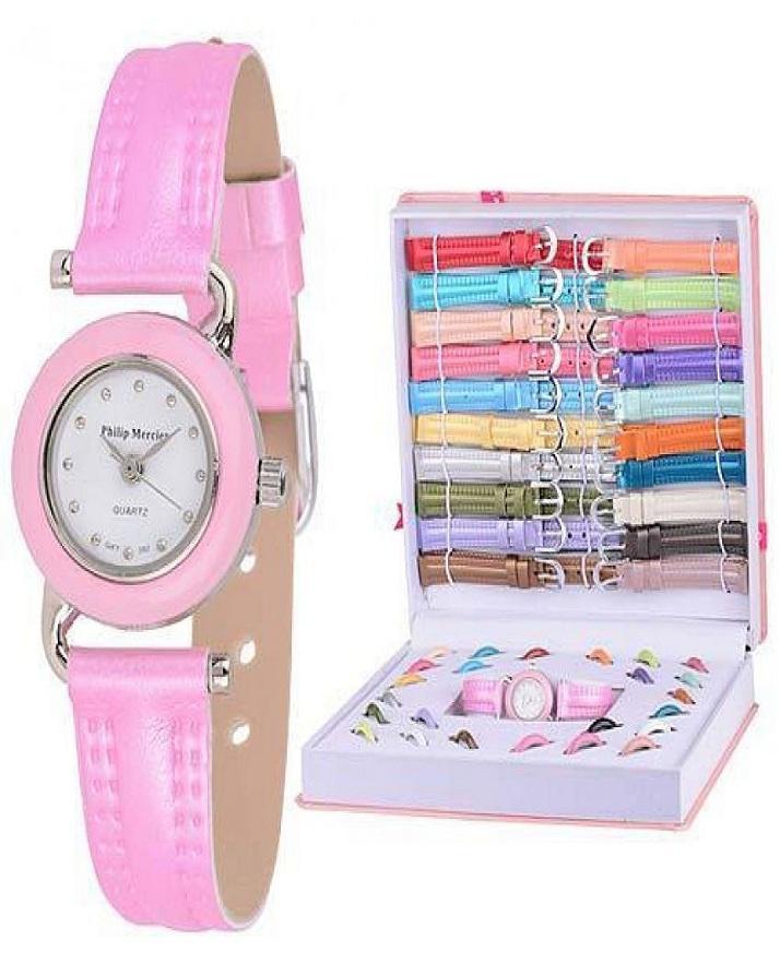 Interchangeable Watch Gift Set In Box For Girls - 6 Dial & Strap