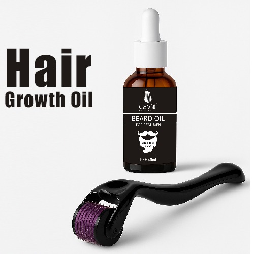 Caviii Beard Oil for hair regrowth with free Derma roller 0.5mm
