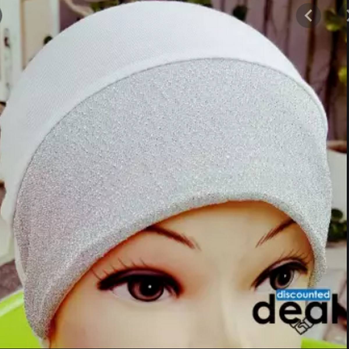 Glitters White  Muslim Headscarf Iner Hijab Caps Wraps Women Islamic Under Scarf Ninja Scarf Ramadan Stretch Cotton Bonnet Caps Full Cover Islamic Hat