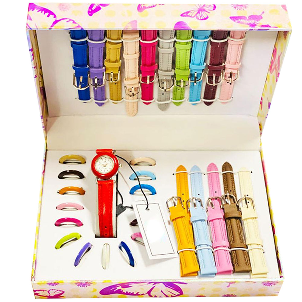 Watchify Multicolor Interchangeable Watch Gift Set for Girls | 6 Straps / 11 Straps Watch for Women
