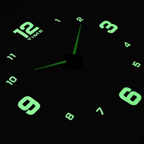 Glow in the Dark 3D Wall Clock Luminous Decorative Wall Clock for Home and Office