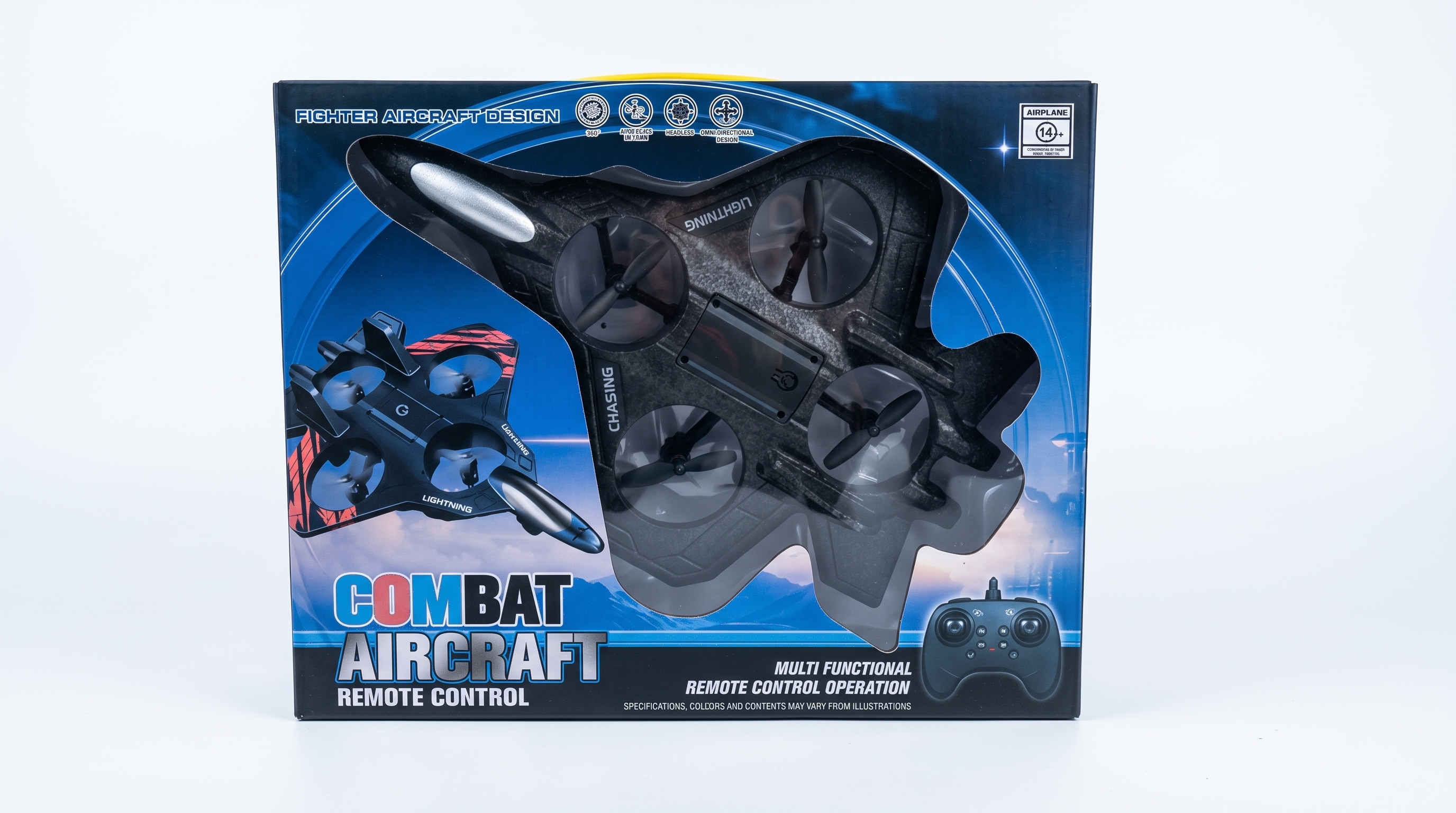 Jet Rechargeable Remote Control Plane Toy with LED Lights | 2.4G Remote Control Flying Aircraft Drone Style Plane for Kids | Mini RC Airplane Toy with USB Charging | Indoor Outdoor Flying Fun Toy Gift for Boys | RC Jet Plane + 2 Toshiba Remote Cells Free