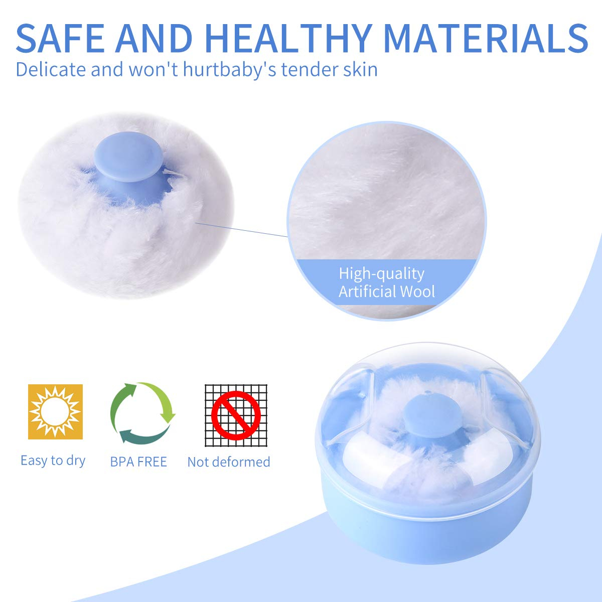 Baby Bodys Cosmetic Powder Puff Bodys Powder Puff and Container Case