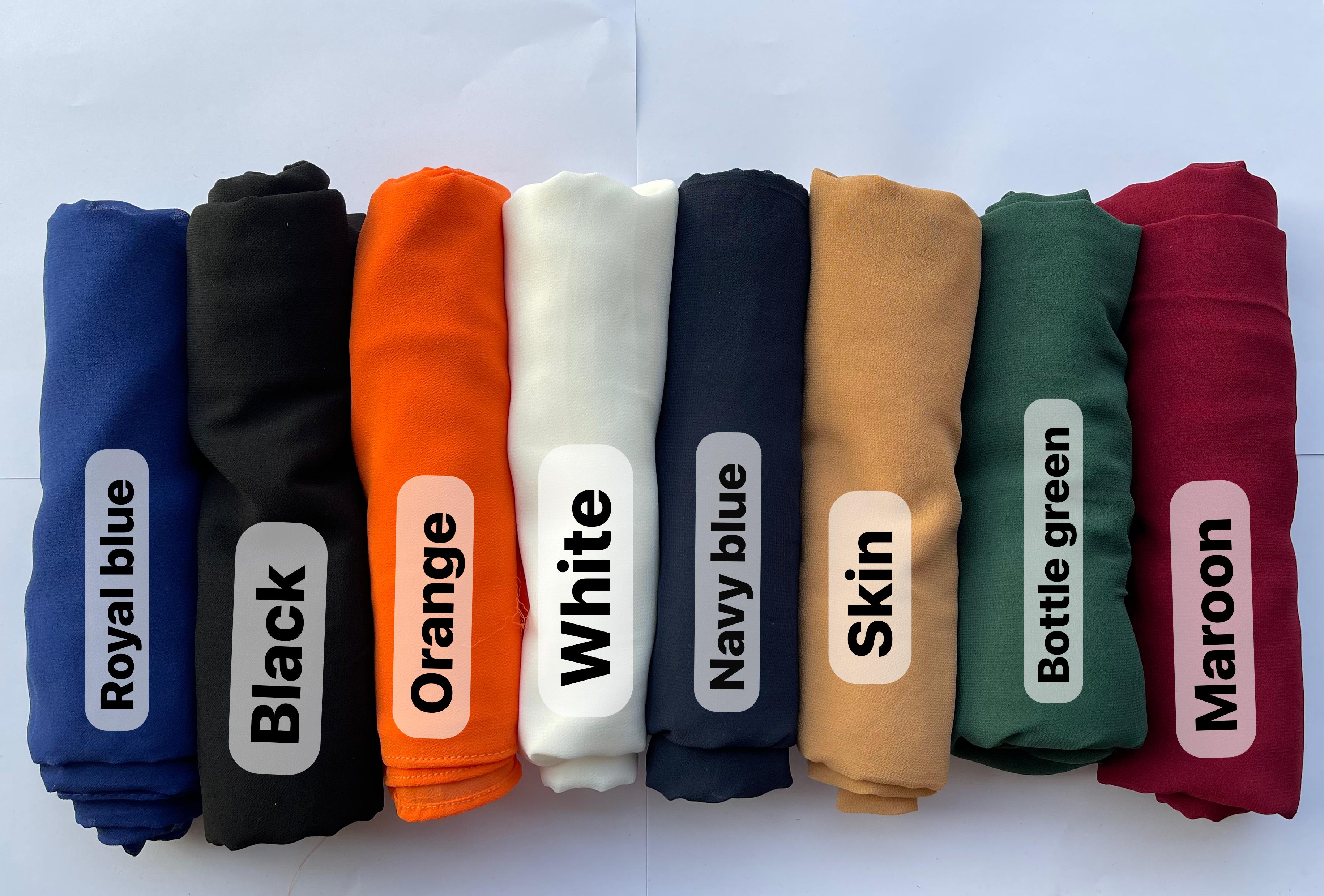 Trending Modern Plain Basic Color Imported China Chiffon Georgette Hijab Stoller for Girls | Women