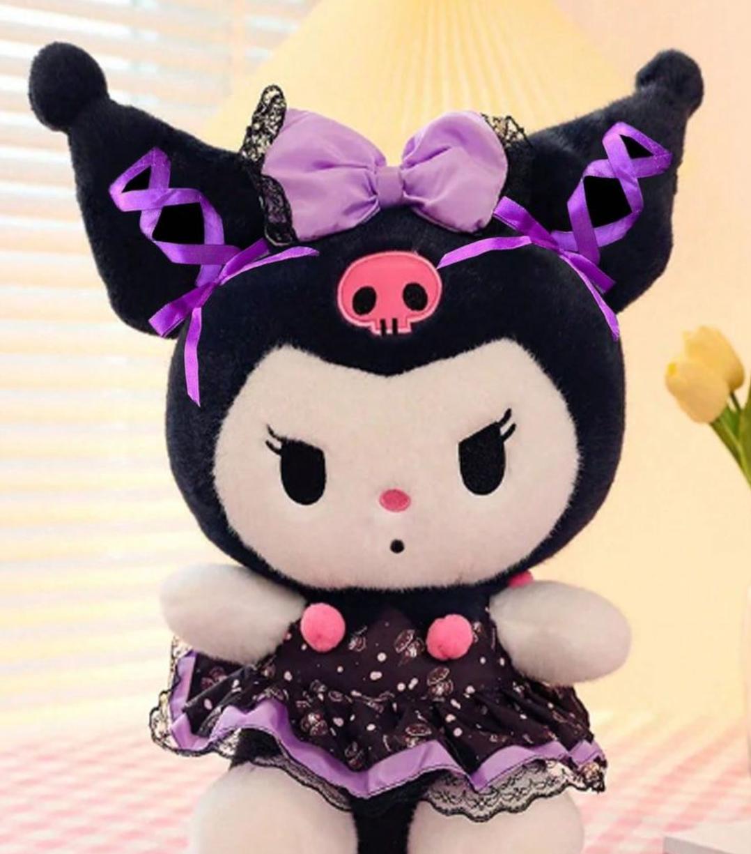 Kuromi Stuffed Toy Plush  Cute Kawaii Bunny Soft Doll  Gift for Girls & Kids