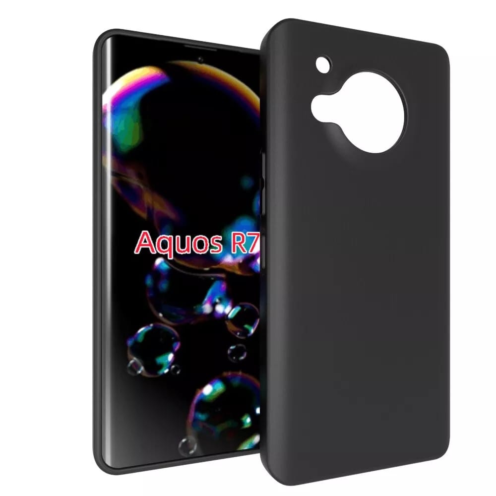 Sharp Aquos R7 Soft Silicone Black TPU Silky Cover Shock Proof Stylish Case Camera Protection Bumper Phone Protective Mobile Back Cover For Sharp Aquous R 7
