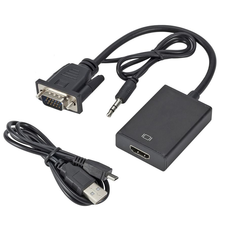 VGA To HDMI Converter 1080P HD Adapter With Audio Cable For HDTV PC Laptop TV