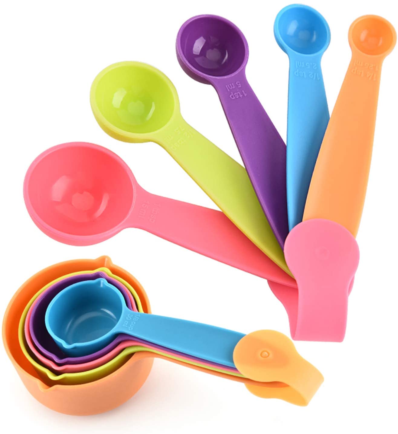 10pcs/set Random Color Measuring Spoon, Simple Measuring Cup For Baking