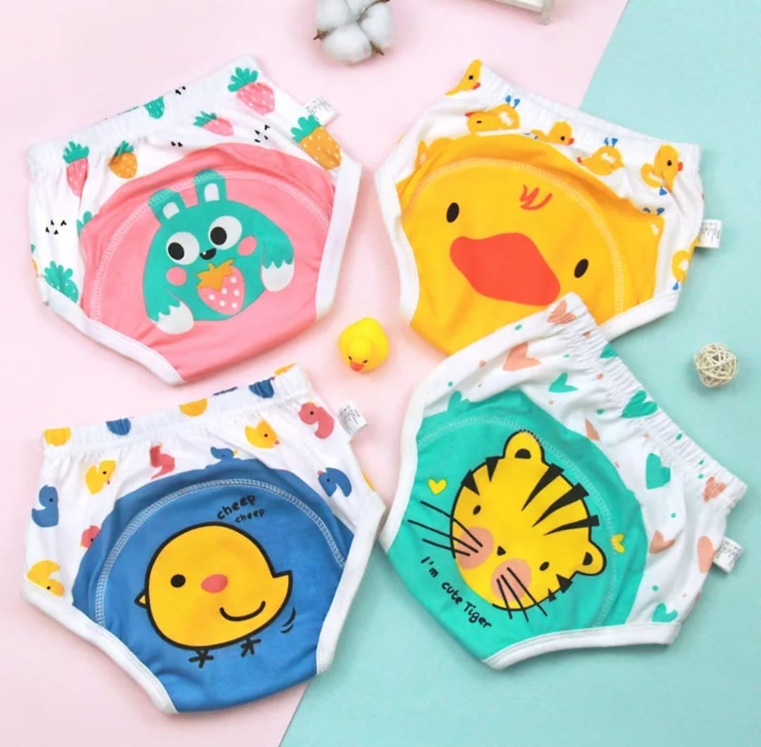 Reusable Cloth Diapers for Babies 6+ Months Cotton-Polyester Blend Cartoon Designs, Reusable & Washable, Adjustable Fasteners, 0-18kg - Zeri & Mori