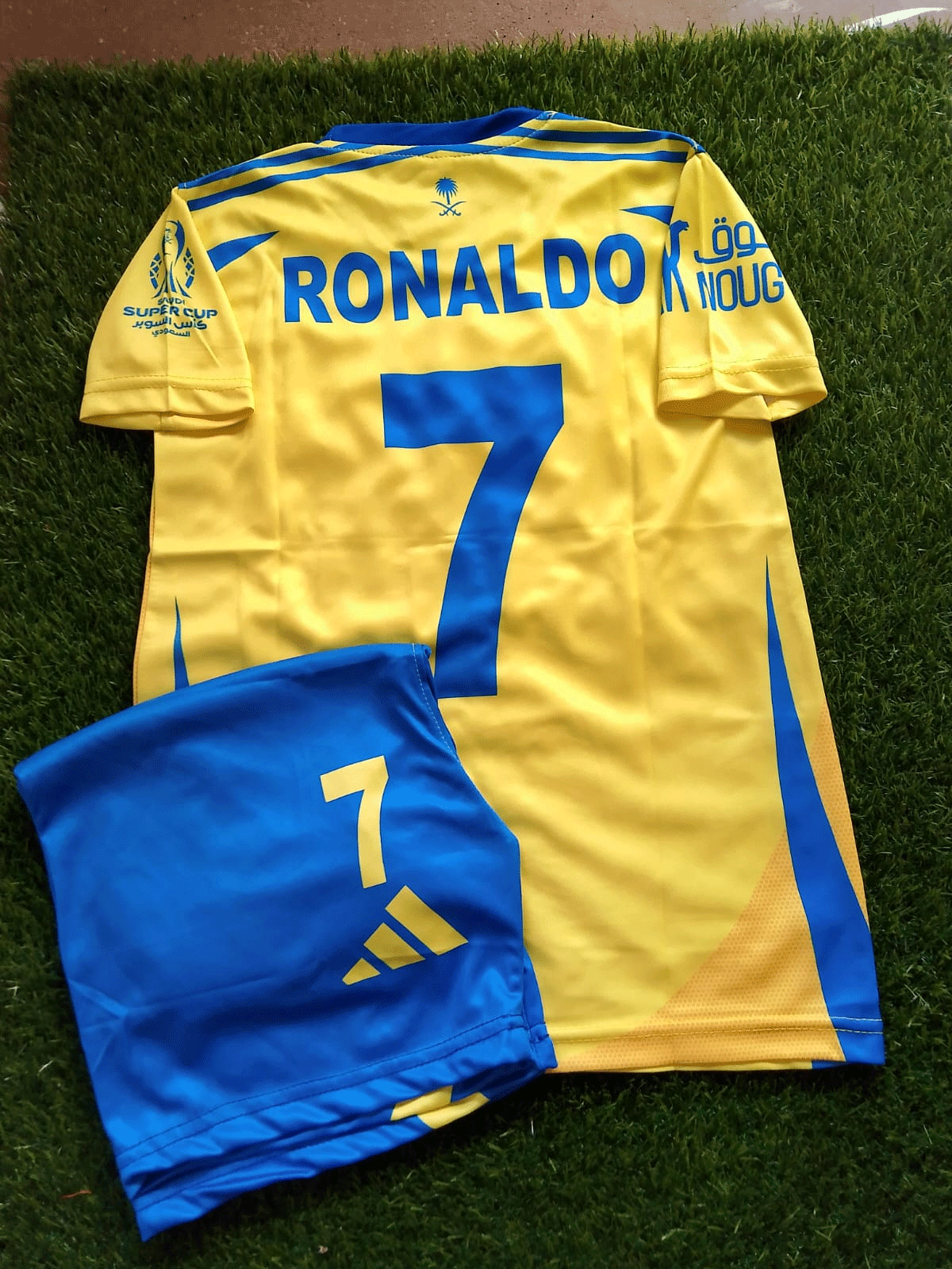 Kids Al Nassr C Ronaldo T- Shirt and Short Kit Football 2025 Jersey