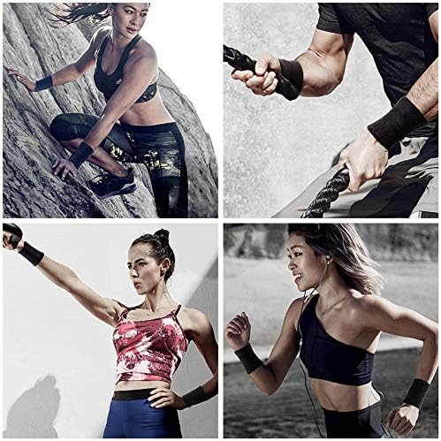 Sweat Bands Wristbands 2Pcs Sweatband Elastic Cotton Wrist Bands Sweat Wristbands Sweatbands for Men & Women Sport Wrist Bands for Sports Running Gym (3.15 x 3.15inch)