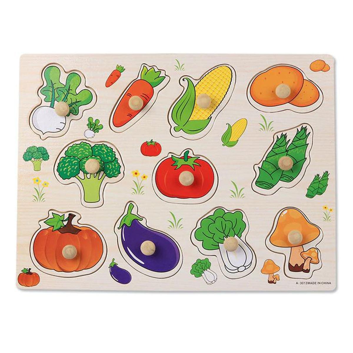Vegetables Montessori Materials Sensorial Puzzle Educational Wooden Toys For Children Early Learning