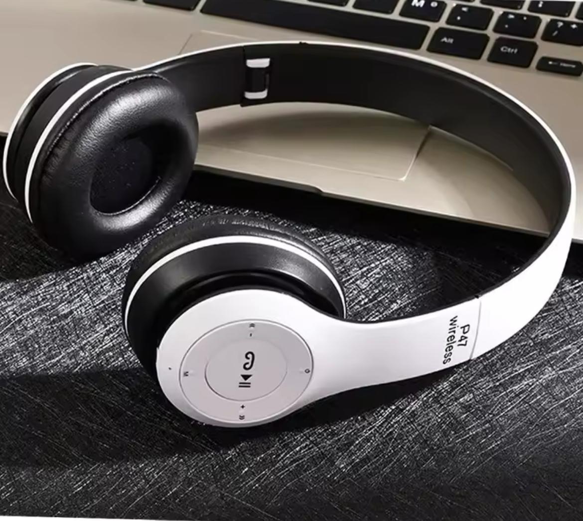 P47 Wireless Bluetooth Headphones Over-Ear with Mic | Foldable Stereo Headset with Bass for Music, Gaming & Calling | Compatible with Android, iPhone, Laptop & All Devices