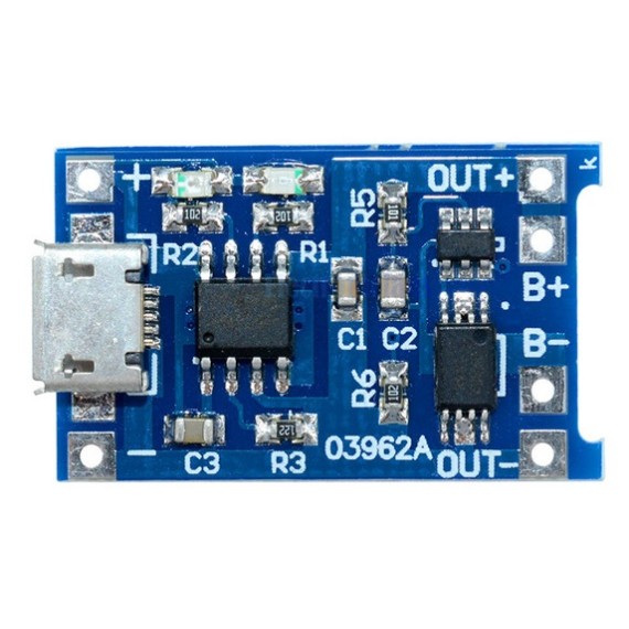 TP4056 Charging Module | Type-C + Micro USB 5V 1A Lithium Battery Charger Board with Protection | 18650 Li-ion 3.7V Cell BMS Fast Charging Circuit | DIY Power Bank Solar LED Light Robotics IoT Projects Battery Management Module in Pakistan