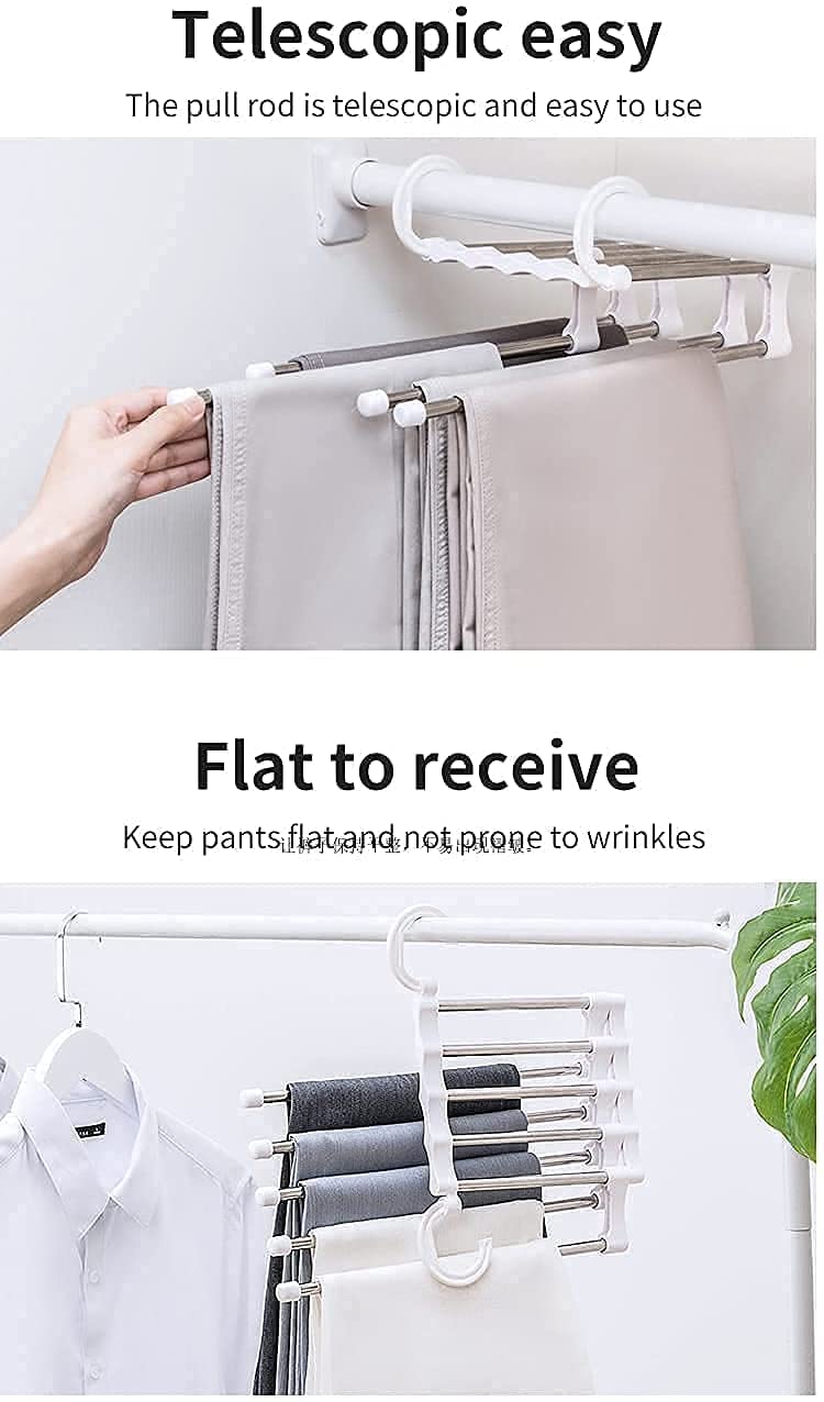 3d Space Saving Hanger Magic Clothes Multilayer Nonslip Stype Pants