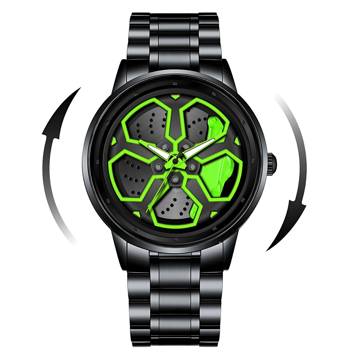 Trendy Rotating Wheel Dial Watch for Men Luxury Stainless Steel Watch for Boys Stylish Watch for Gents Elegant Watch for Gift