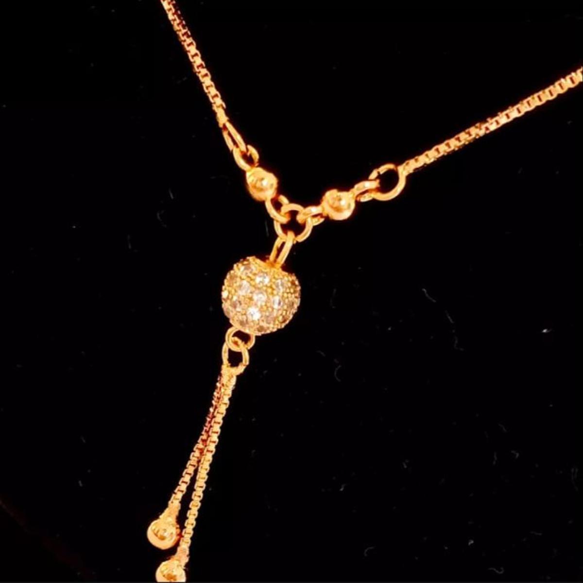 Golden Chain & Ball Shape Locket Necklace for Girls / Women