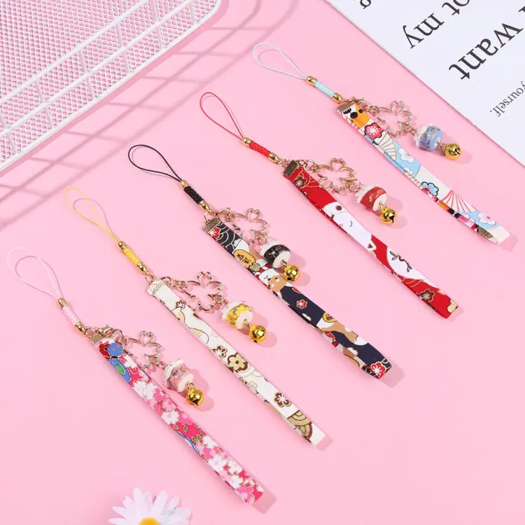 Chinese Style Lucky Cat Phone Lanyard Strap For iphone huawei redmi samsung  xiaomi Mobile Phone ID Card Long Rope String Holder