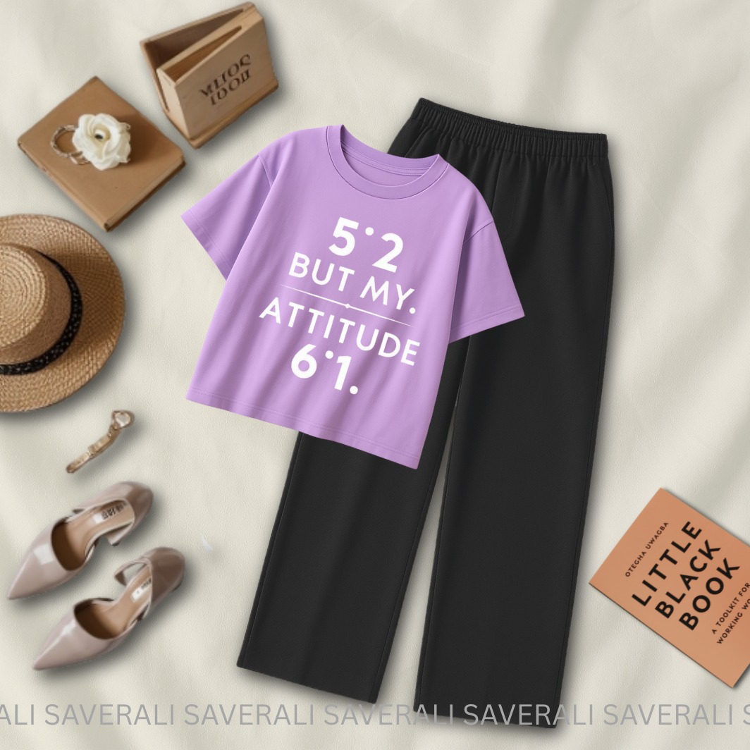 Soft and Comfortable Crop Top T-shirt with Flapper Trouser Combo for Women and Girls