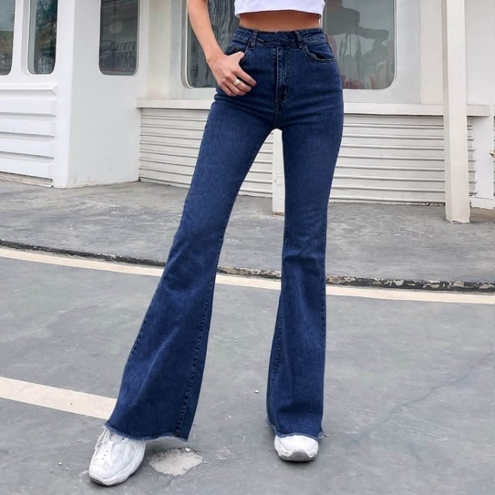 Wide Leg baggy Bell Bottom Denim Jeans for Women Select Waist Size Only