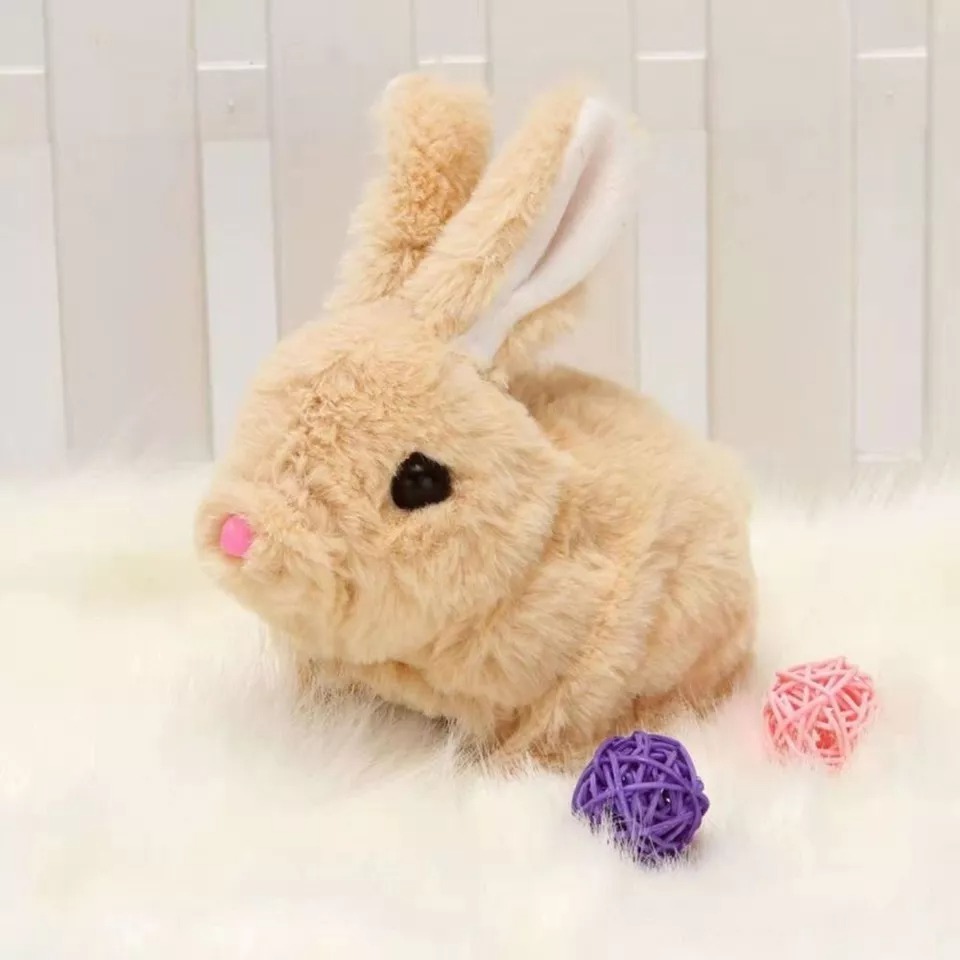 Electronic Plush Rabbit Toy Robot Bunny Walking Jumping Running Animal Shake Ears Cute Electric Pet for Kids Birthday Gifts