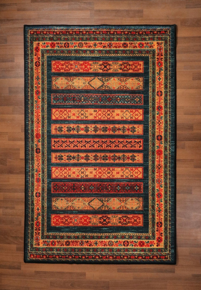 Nayyer Carpets -  Multi Color Kazak Print Rug