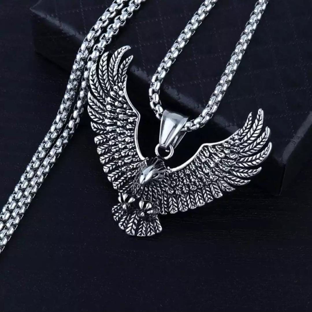 New High Quality Silver stainless steel Eagle Locket pendant Necklace For Men/Boys Top Trending