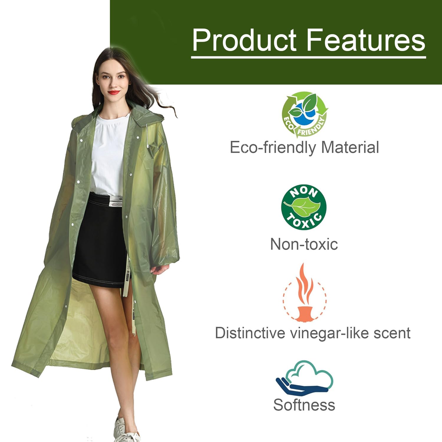 EVA Waterproof Unisex Rain Coat Hooded Full Sleeves Outdoor Men, Women, Boys & Girls Rainwear Poncho Raincoat for Camping, Hiking & Travelling
