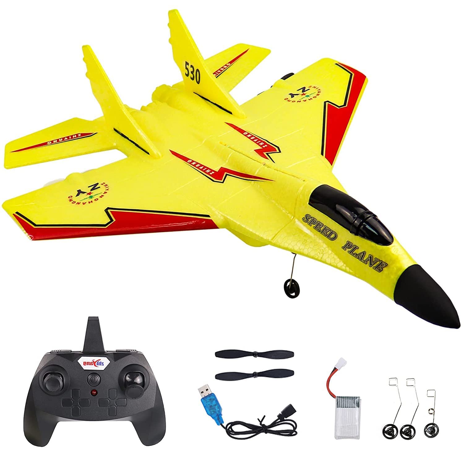 RC Flying Plane – SU-35 Fighter Jet Model Aircraft with LED Lights | 2.4G Remote Control Glider EPP Foam Toy Plane for Kids – Durable EPP Foam RC Airplane Aircraft Model SU-35 Fighter –  Remote Flying Model for Fun & Learning best gift for boys