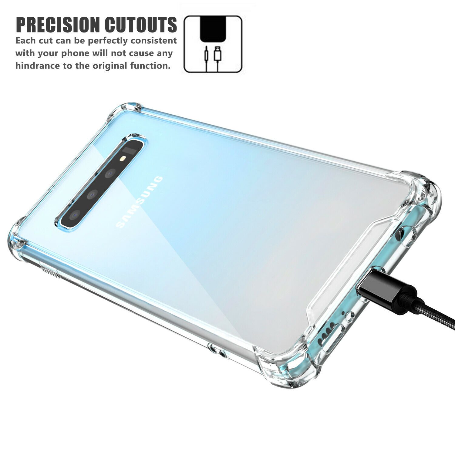 Samsung Galaxy S10 Plus Anti Shock See Through Mobile Back Cover