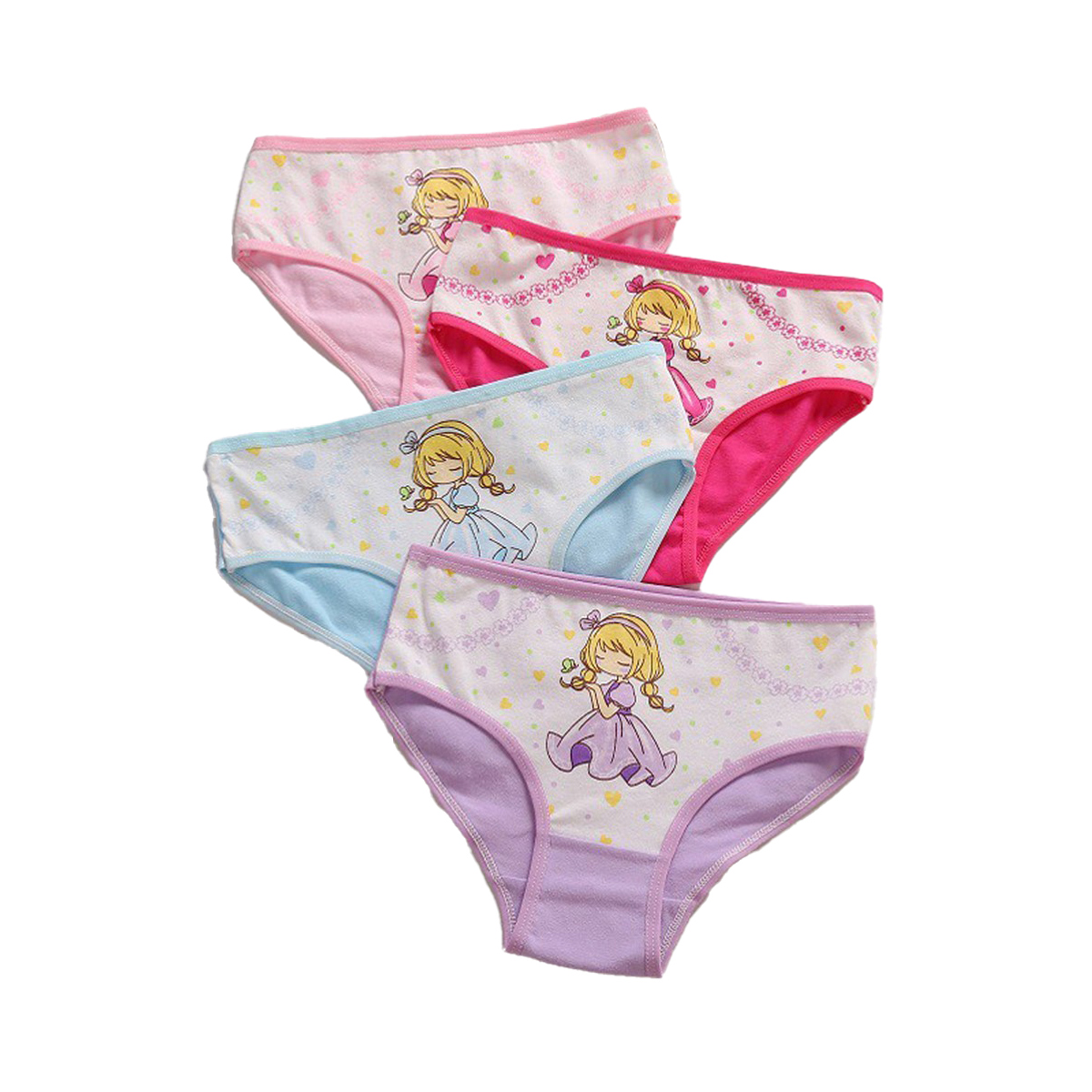 SMY Pack Of 4 - Cotton Girls Panties - Soft Wear Girls Underwear