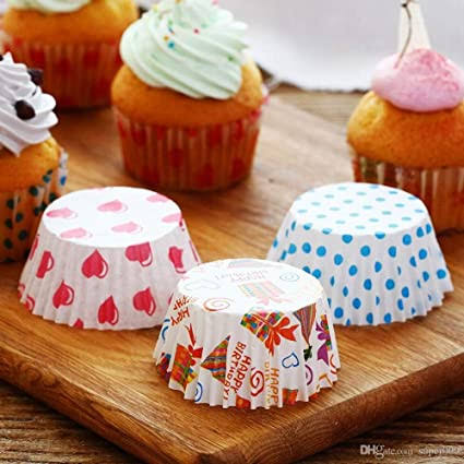100pcs Random Muffin Cupcake Paper,Cupcake Liner Baking Muffin Box