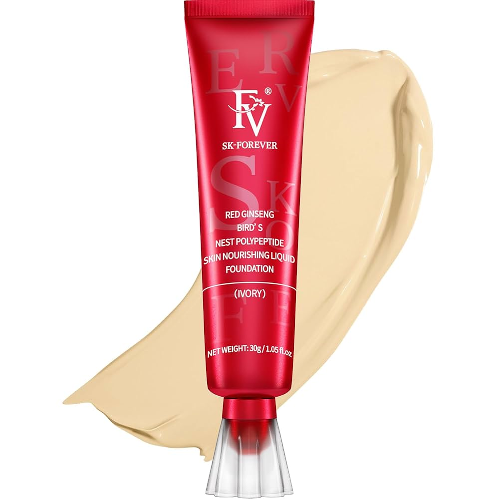 FV,TG,YRY Red Diamond Plant Extract Skin Nutrition Liquid Oil Concealer Long Lasting Remm Moisturizing Easy Control Foundation Matte Finish Liquid Foundation 30g