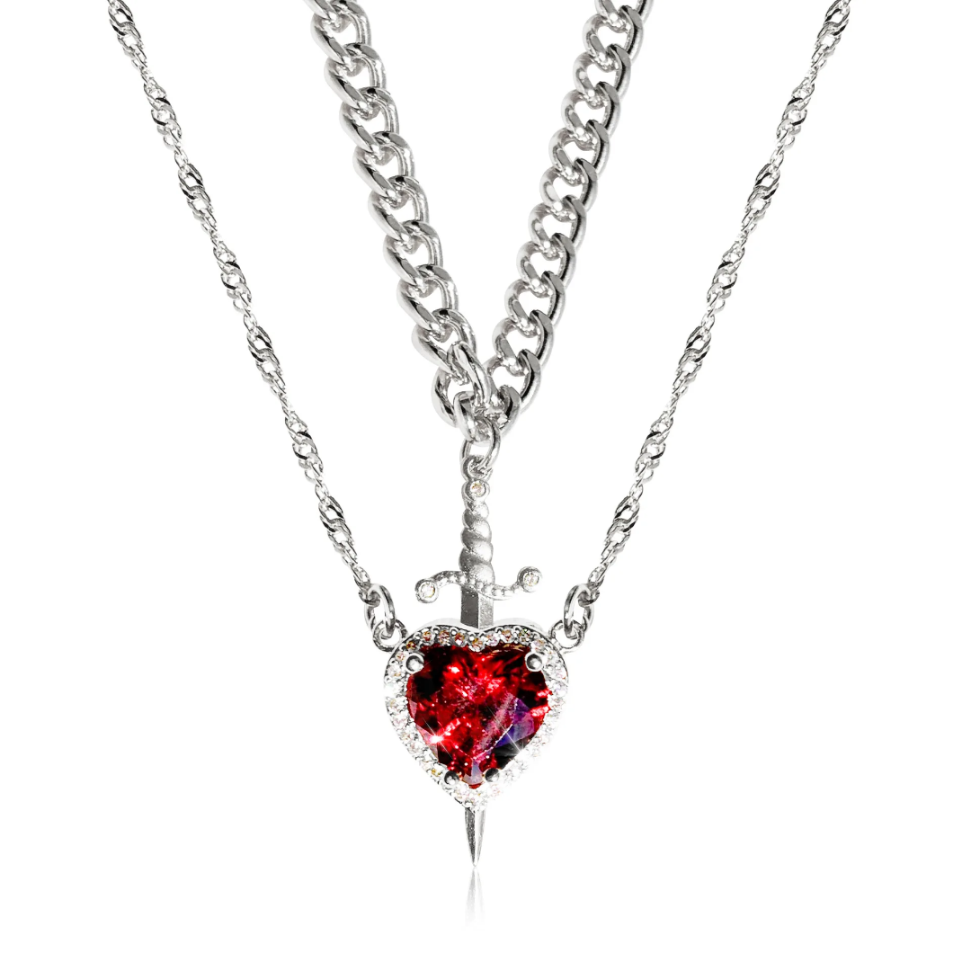Heart & Love Couple Necklace Set – Romantic Matching Jewelry