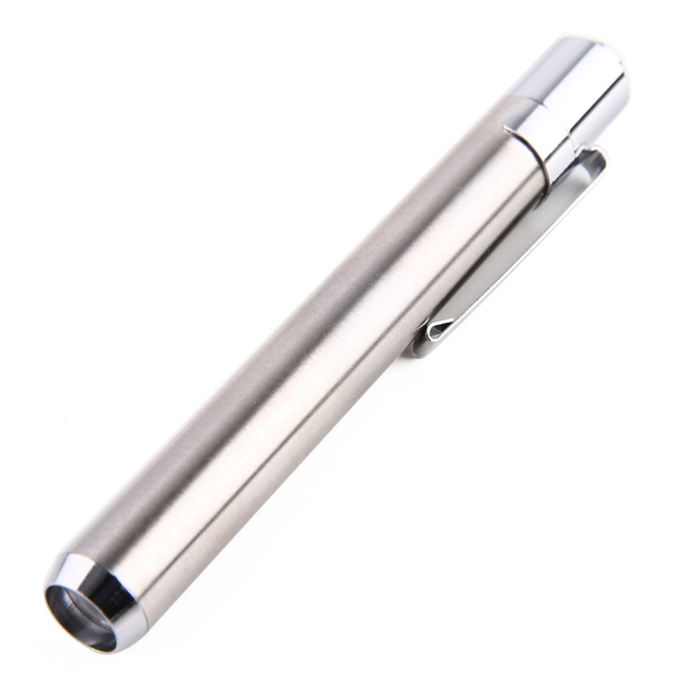Mini Stainless Steel LED Flashlight Battery Powered UV Torch Pen Light