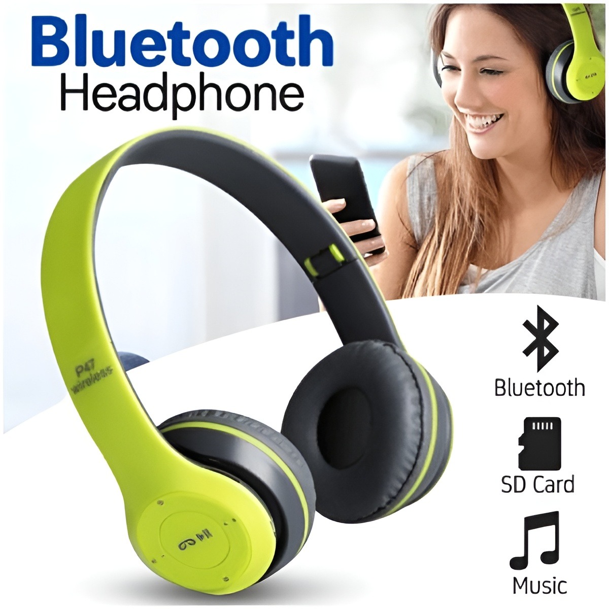 P47 Wireless Bluetooth Foldable Headset With Microphone FOR All cell phones and laptop used