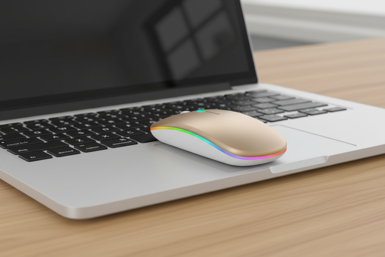 RGB Wireless Mouse | Bluetooth .4G Dual Mode Rechargeable Mouse with LED Lights