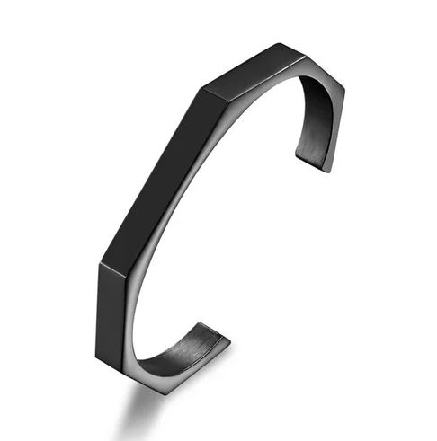 Stainless Steel Hexagon Cuff Bangle - Elegant Hexagon Mens Cuff - Best Gift For men