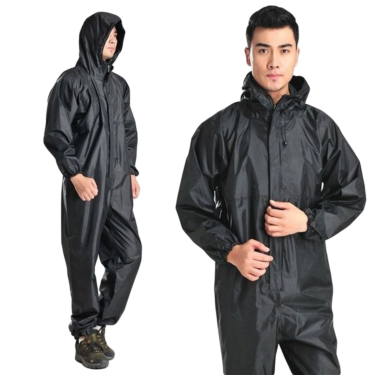 Waterproof Fashion Conjoined Full Body Over Rain Coat Suit and oil proof dust proof for outdoor activities Random Colour