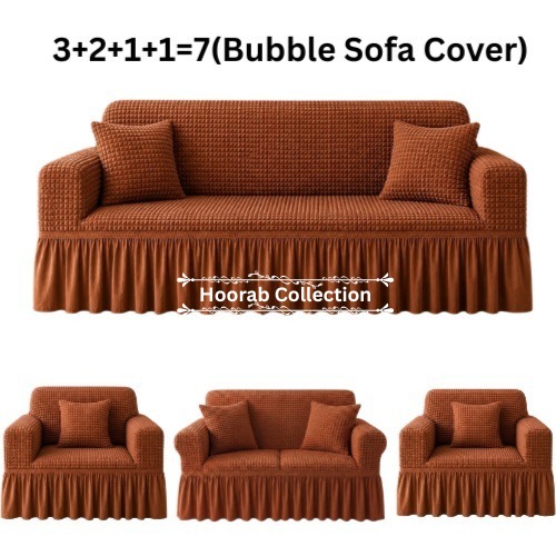 Bubble Sofa Cover Stretchable Elastic Sofa Cover Turkish Style Slipcover Anti Slip Washable Furniture Protector for 1seater 2 seater 3seater  5 Seater 6 seater and 7 seater - all colors