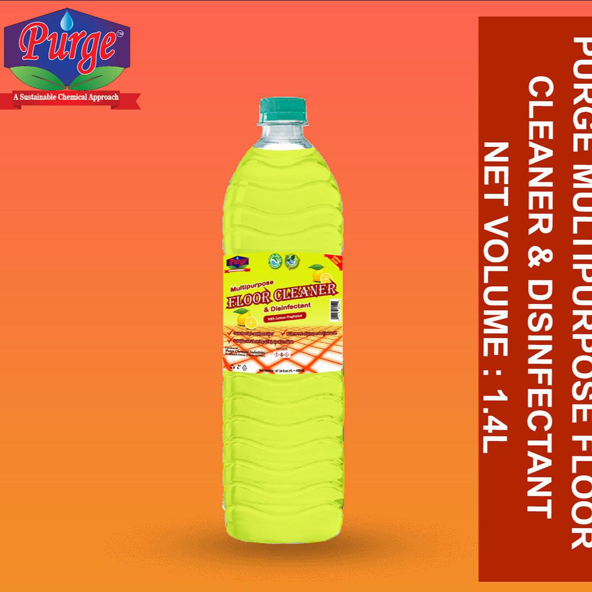 Purge Multipurpose Floor Cleaner & Disinfectant (Lemon Fragrance) 1.4L ...