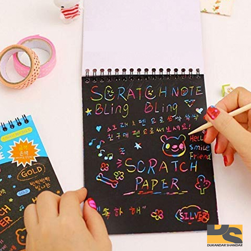 Magic Color Rainbow Scratch Paper Book Black Diy Drawing s Sing Painting Kids cute stationery