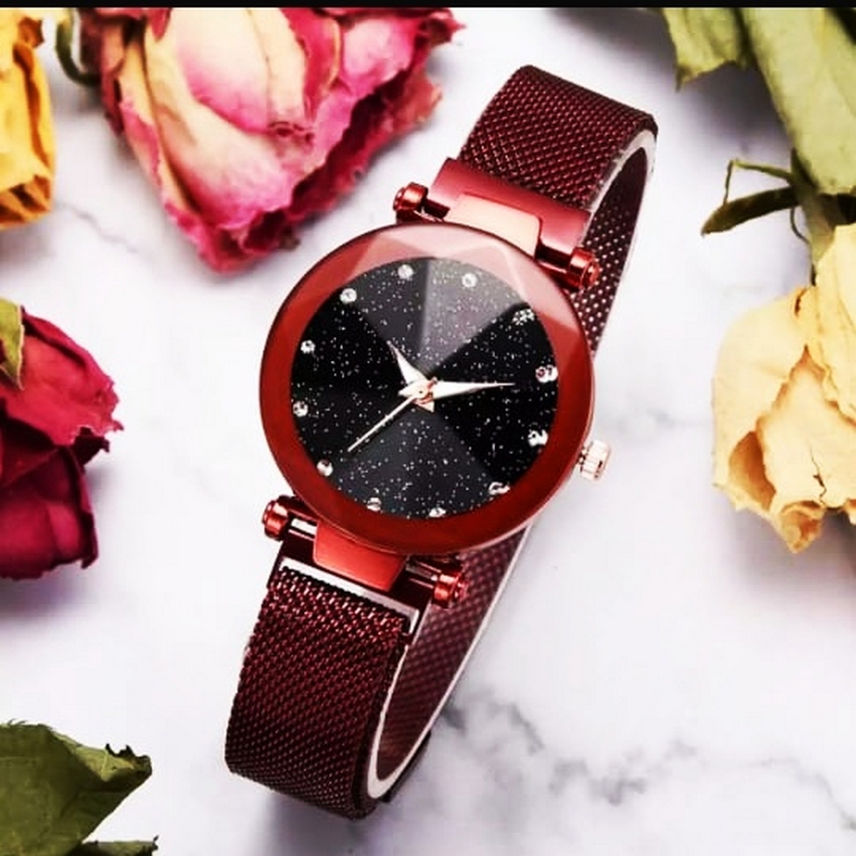 New Laxurius Looking 2020 Magnet Buckle Starry sky Quartz Watches For Girls & Women 21st century Magnetic Chain Belt Analog Watch